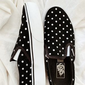 Polka Dot Velvet Platform Vans